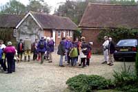 people gather to start the bluebell trail