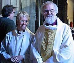 Gill and Dr Rowan Williams Archbishop of Canterbury during his visit Sunday 28th January 2007