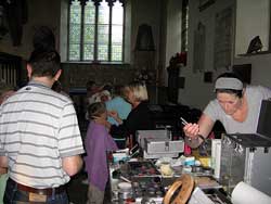 Makeup area during dress rehearsals